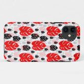 Red Black Leaf Illustration Pattern Design Case-Mate iPhone Case (Achterkant (horizontaal))