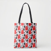 Red Black Leaf Illustration Pattern Design Tote Bag (Voorkant)