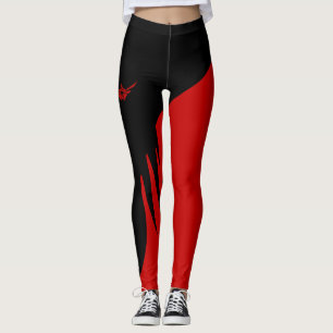 Red Black Leggings