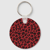 Red Black Leopard Print Sleutelhanger (Voorkant)