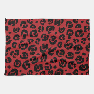 Red Black Leopard Print Theedoek
