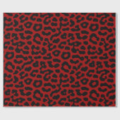 Red Black Leopard Spots Print Pattern Cadeaupapier (Vlak)