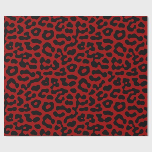 Red Black Leopard Spots Print Pattern Cadeaupapier (Vlak)