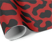 Red Black Leopard Spots Print Pattern Cadeaupapier (Rol Hoek)