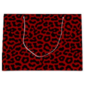 Red Black Leopard Spots Print Pattern Groot Cadeauzakje (Voorkant)