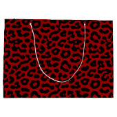 Red Black Leopard Spots Print Pattern Groot Cadeauzakje (Achterkant)