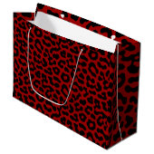 Red Black Leopard Spots Print Pattern Groot Cadeauzakje (Voorkant Gekanteld)