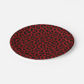 Red Black Leopard Spots Print Pattern Papieren Bordje (Gekanteld)
