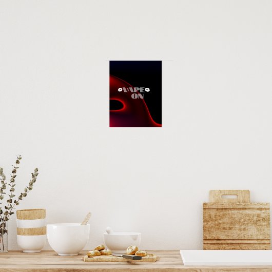 Red Black Licht Vape on Poster (Keuken)