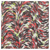 Red Black Lime Green Bruskes Art Pattern Stof (Close Up)