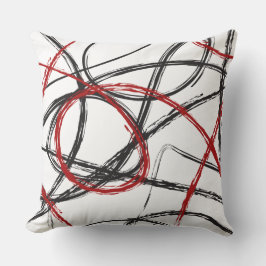 RED BLACK LINES DESIGN Retro Sierkussen