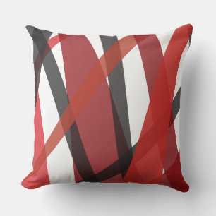 RED BLACK LINES DESIGN Retro Sierkussen
