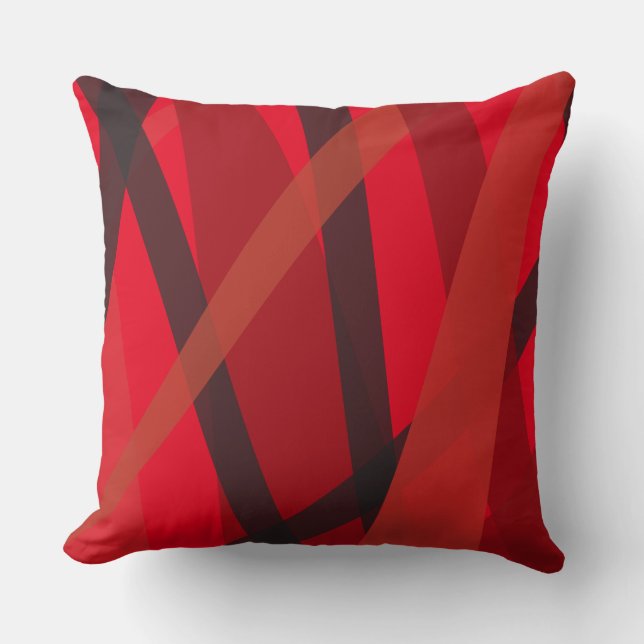 RED BLACK LINES DESIGN Retro Sierkussen (Voorkant)
