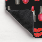 Red Black Lipstick Kiss Nail Poolse Makeup Beauty Muismat (Hoek)