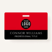 Red Black Logo Employee ID Badge (Achterkant)
