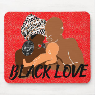 Red Black Love Brown Black Muismat