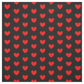 Red Black Love Heart Patterned Stof (Swatch)
