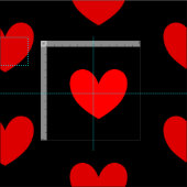 Red Black Love Heart Patterned Stof (Delen)