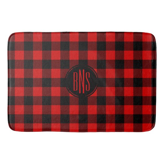 Red Black Lumberjack Buffalo Plaid badmat (Voorkant)
