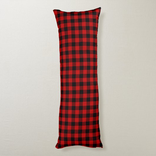 Red Black Lumberjack Pset Lichaamskussen (Achterkant (Verticaal))