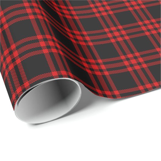 Red Black Lumberjack Pset Tartan Cadeaupapier (Rol Hoek)