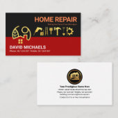 Red Black Lyers Gold Home Handyman Tools Visitekaartje (Voorkant / Achterkant)