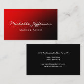 Red Black Makeup Artist Script Visitekaartje (Voorkant / Achterkant)