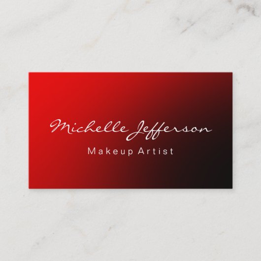 Red Black Makeup Artist Script Visitekaartje (Voorkant)
