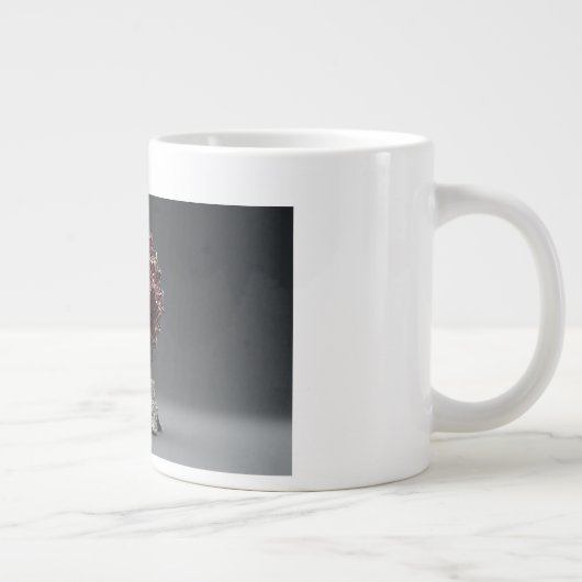 Red & Black Mandelbrot Sphere On Silver Pedestal Grote Koffiekop (Rechts)