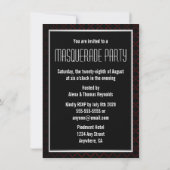 Red Black Mask Masquerade Ball Party-uitnodigingen Kaart (Achterkant)