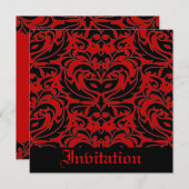 Red Black Masquerade Halloween Party Invitation Kaart (Voorkant / Achterkant)