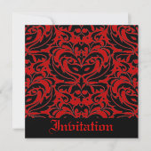 Red Black Masquerade Halloween Party Invitation Kaart (Voorkant)