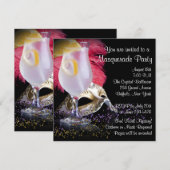 Red Black Masquerade Party Uitnodigingen (Voorkant / Achterkant)