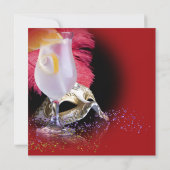 Red Black Masquerade Party Uitnodigingen (Achterkant)