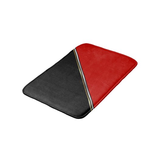 Red Black met Gold Silver Stripe Badmat (Gekanteld)