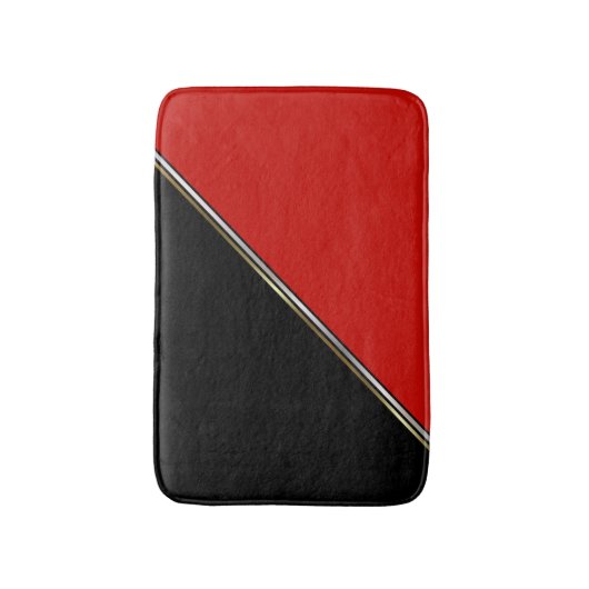 Red Black met Gold Silver Stripe Badmat (Voorkant Verticaal)