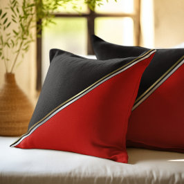 Red Black met Gold Silver Stripe Kussen