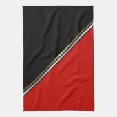 Red Black met Gold Silver Stripe Theedoek (Verticaal)