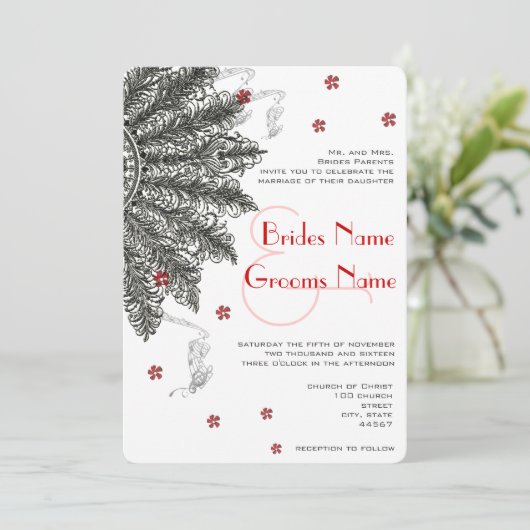 Red Black (minder bloemen) Ventilatoruitingen Kaart (Staand voorkant)