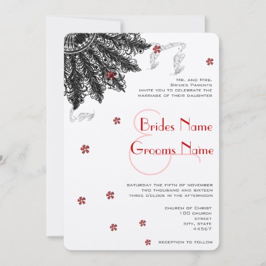 Red Black (minder bloemen) Ventilatoruitingen Kaart (Voorkant)