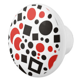 Red & Black Modern Art Deco Keramische Knop