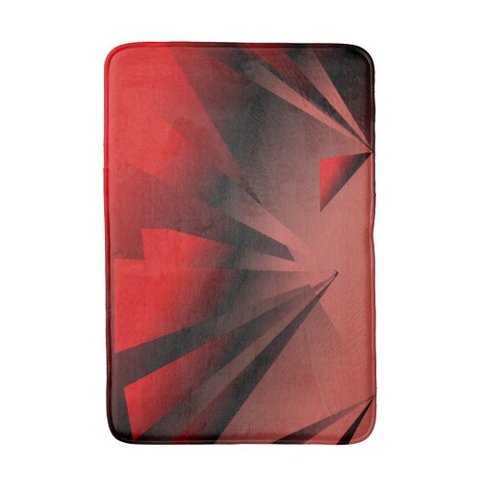 Red & Black Modern Bath Mat (Voorkant Verticaal)