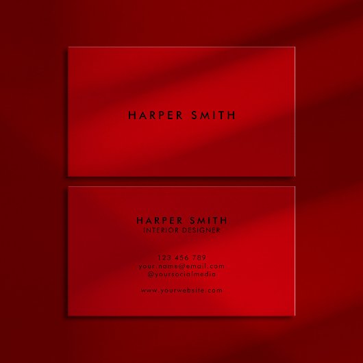 Red Black Modern Minimal Professional Visitekaartje