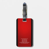 Red Black Modern Plain Professional Bagagelabel (Achterkant verticaal)