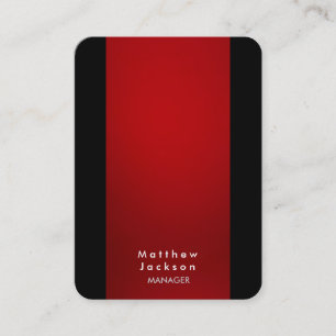 Red Black Modern Plain Professional Manager Visitekaartje