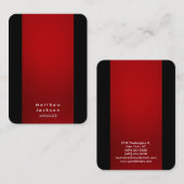 Red Black Modern Plain Professional Manager Visitekaartje (Voorkant / Achterkant)