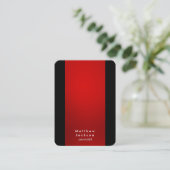 Red Black Modern Plain Professional Manager Visitekaartje (Staand voorkant)
