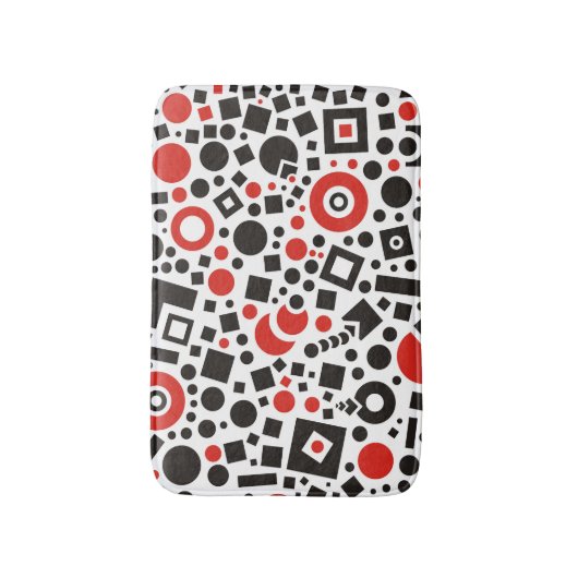 Red & Black Modern Tech Art Deco Badmat (Voorkant Verticaal)