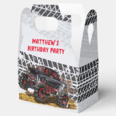 Red Black Monster Truck Birthday Party Bedankdoosjes (Geopend)