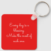 Red Black Multilingual "Bedankt" Typografie Sleutelhanger (Achterkant)